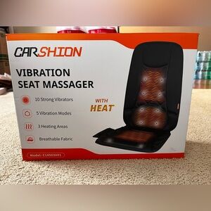 10 Vibration Black Seat Massager with Heat